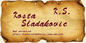 Kosta Sladaković vizit kartica